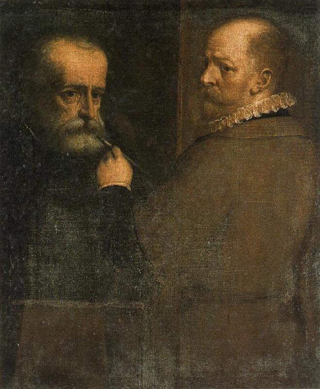 Self-Portrait of the Artist While Painting His Father, CAMBIASO, Luca